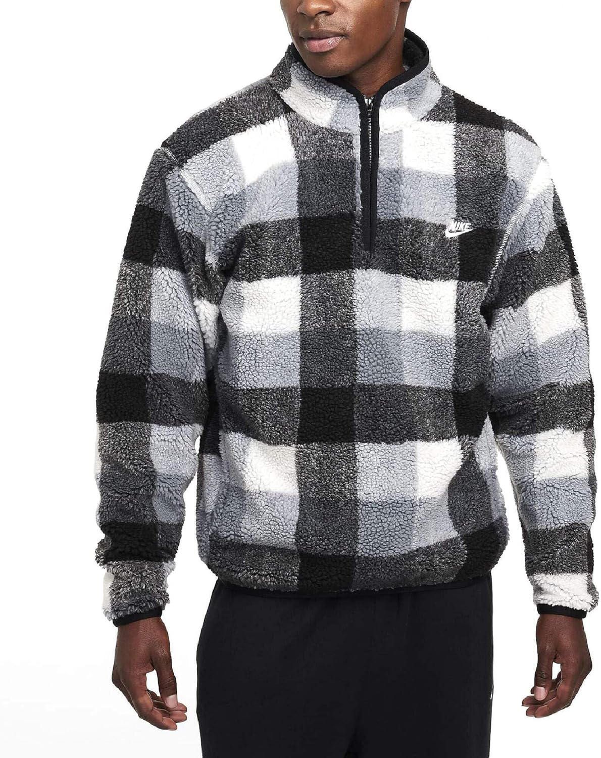 

Nike Men Club Сезонный зимний принт по всей поверхности с полумолнией, Black/White/Smoke Grey/White