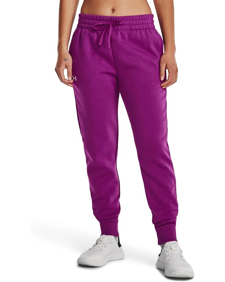

Джоггеры Under Armour Rival Fleece, цвет Mystic Magenta/White