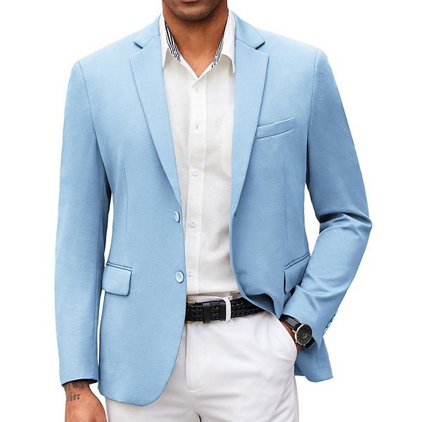 

Мужской повседневный блейзер-пиджак slim fit stretch knit Coofandy, Light Blue