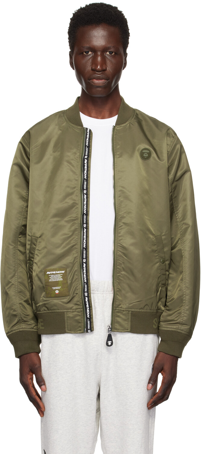 

Хаки-бомбер MA-1 'AAPE Now' AAPE by A Bathing Ape