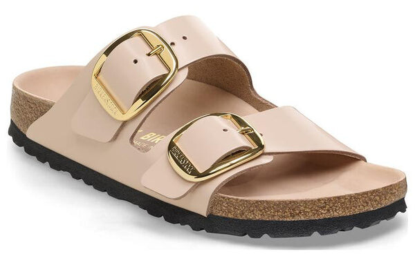 Тапочки arizona big buckle nubuk leather narrow fit 'soft pink' Birkenstock, розовый — фото 2