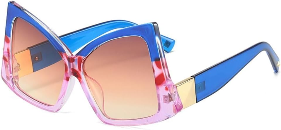 

Уникальные большие солнцезащитные очки в стиле панк с бабочками для женщин и мужчин. Модные солнцезащитные очки с градиентным переходом цвета, защитные очки от УФ-излучения UV400 для спорта WNCKSQ, Blue Pink