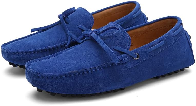 

Мужские лоферы-мокасины WAOLSU из замши с кожей, удобные повседневные туфли и прогулок, синий