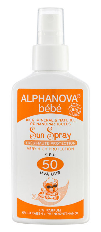 

Alphanova, Bebe, солнцезащитный спрей, SPF 50, 125 г