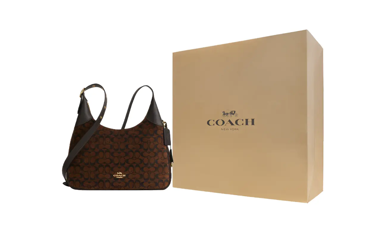 

COACH Элла Тканевая подмышечная сумка через плечо большая женская трюфельная коричневая