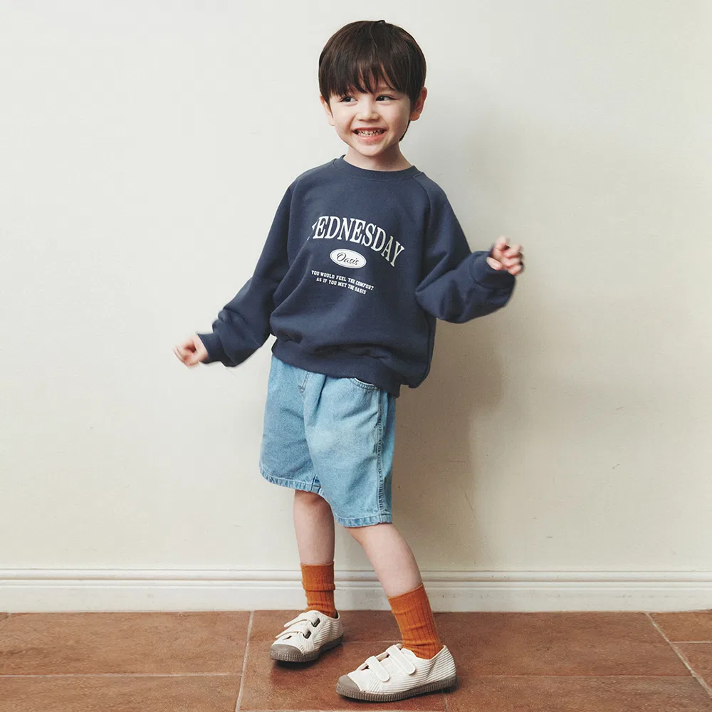 Детский свитшот Signature Raglan тёмно-синий от Wednesdayoasis Kids — фото 3