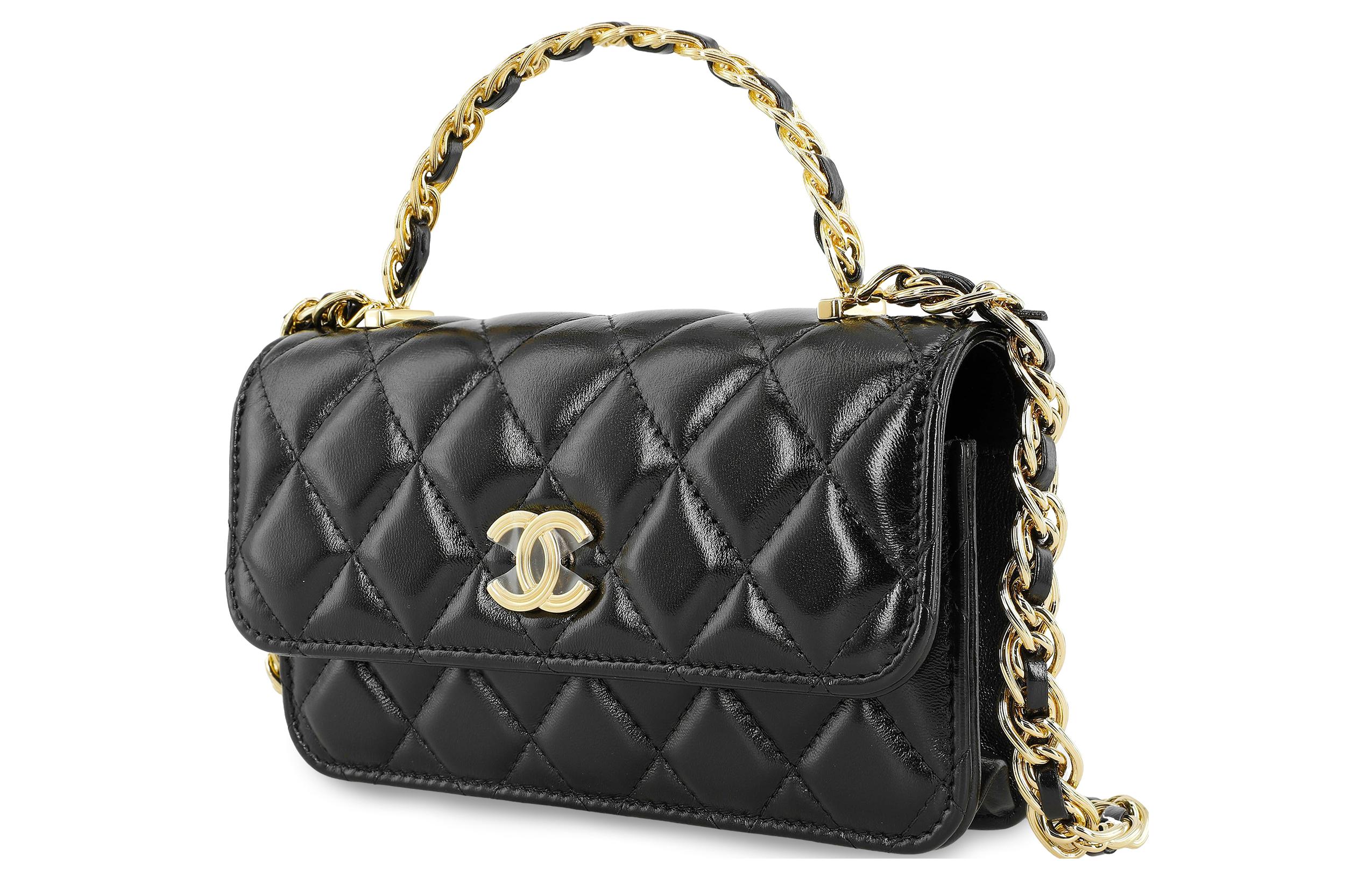 CHANEL Классический клатч из ягненка на цепочке — фото 2