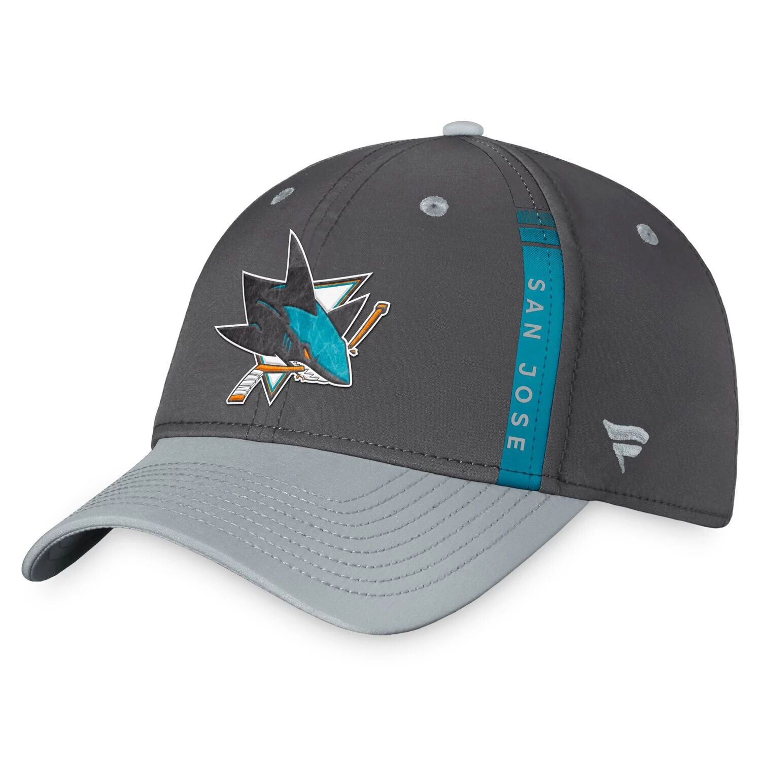 

Мужская шапка Fanatics Branded Charcoal/серая San Jose Sharks Authentic Pro Home Ice Flex Hat