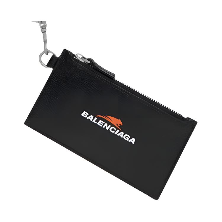 

Balenciaga Ключница для карт из зерненой телячьей кожи Unisex Black