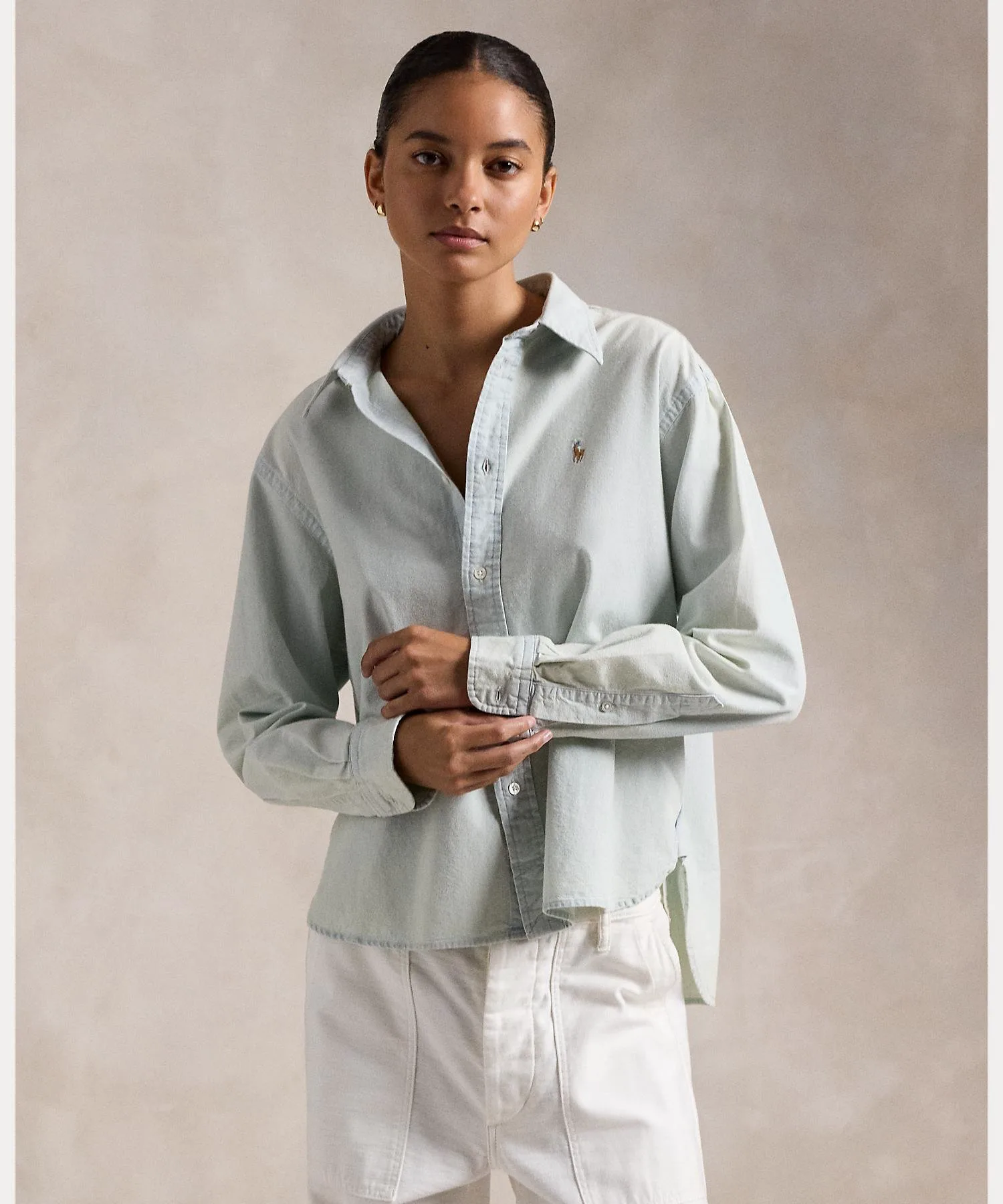 Рубашка из шамбре свободного кроя Polo Ralph Lauren, 450 Blue