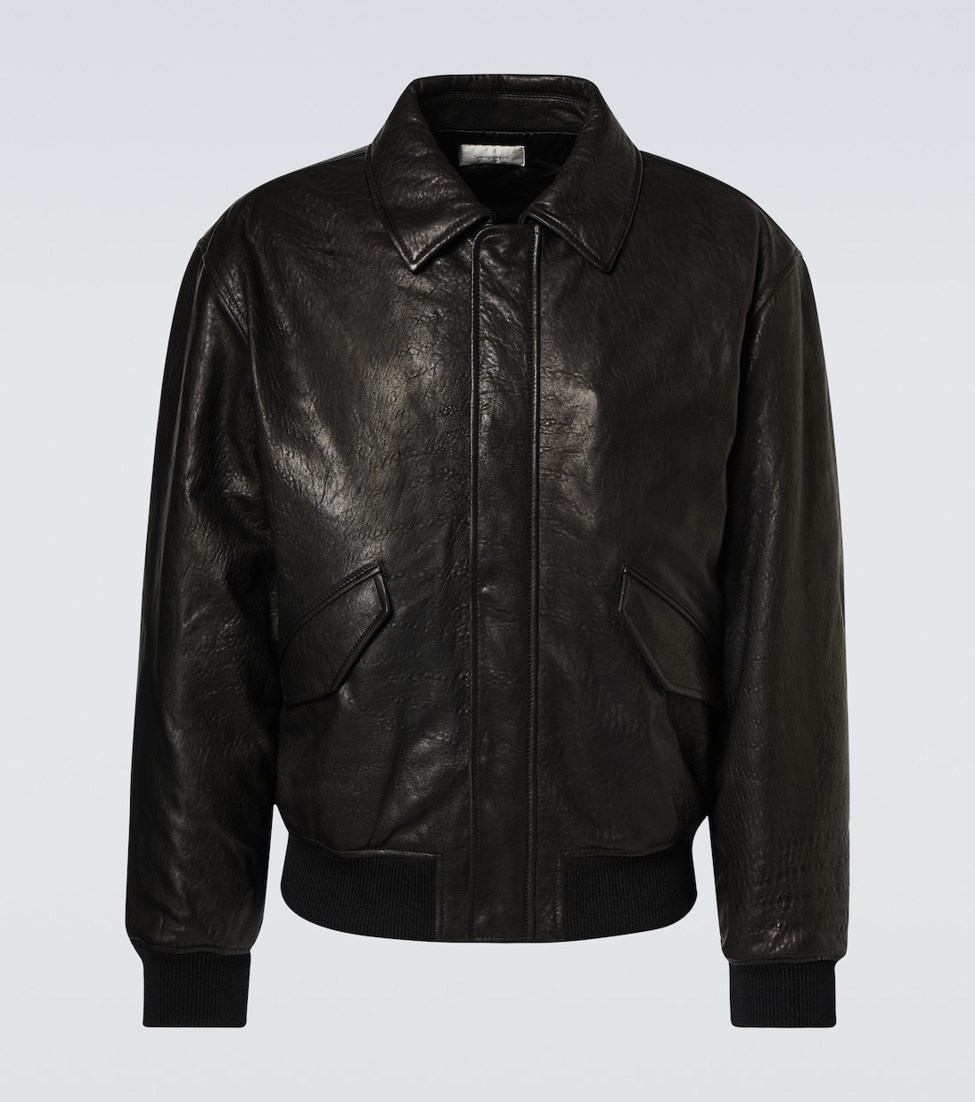 

Кожаная куртка-бомбер Saint Laurent, нуар