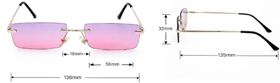 

Солнцезащитные очки UV400 с защитой от ультрафиолета — без оправы, в стиле панк с металлическим блеском, для женщин и мужчин, для бега и активного отдыха generic, 01