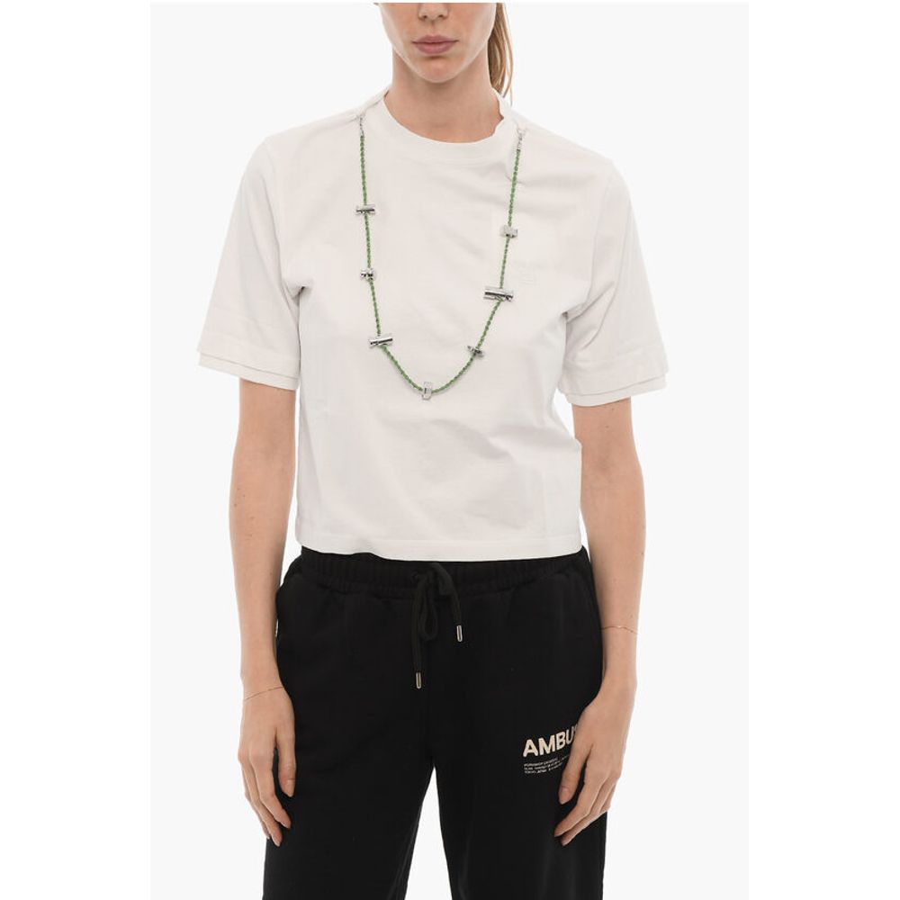 

Однотонная футболка STOPPERS с круглым вырезом и съемной цепочкой Ambush, White