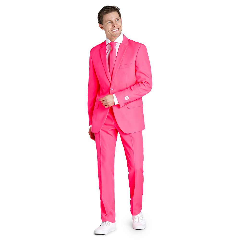 

Мужские костюмы OppoОблегающий однотонный костюм и галстук OppoSuits, цвет Neon Pink