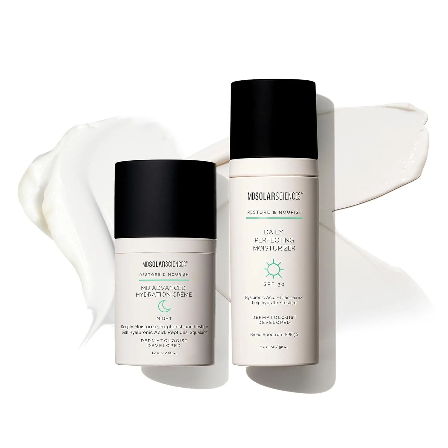 Набор MDSolarSciences Daily Perfecting Moisturizer SPF 30 и MD Advanced Hydration Creme | Дневной и ночной уход | Защита и восстановление кожи