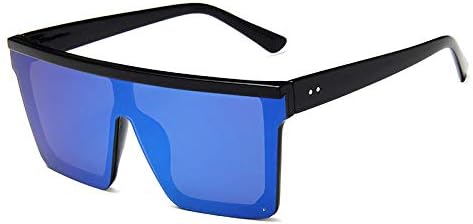 

Женские классические квадратные солнцезащитные очки с плоской верхней частью, фиолетовое зеркальное покрытие, защита от ультрафиолета UV400 (2027 год) MTZJH, Blue Mirror