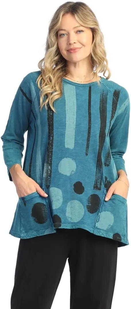 

Jess & Jane Drizzle Mineral Washed Patch Pocket Cotton Top