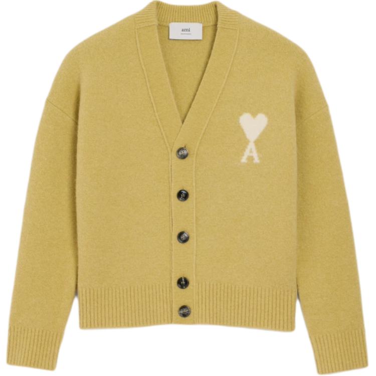 

Ami Paris Ami De Coeur лого кардиган AMIPARIS, зеленый/белый