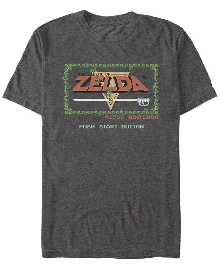 

Футболка с коротким рукавом Nintendo The Legend of Zelda "Push Start" для мужчин Fifth Sun, серый