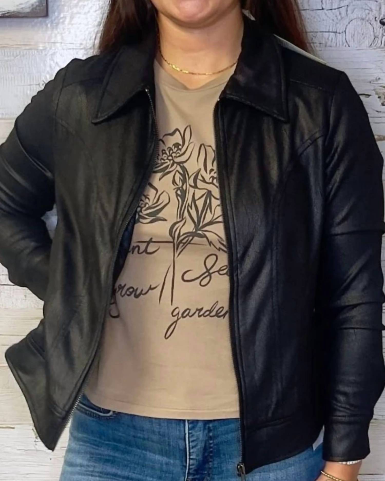 

Легкая куртка из искусственной кожи черного цвета Grace And Lace, черный