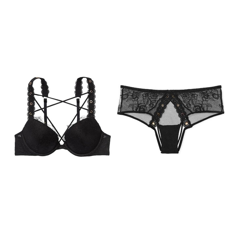 

Комплект нижнего белья женский черный Victoria's Secret, Комплект (Черный)