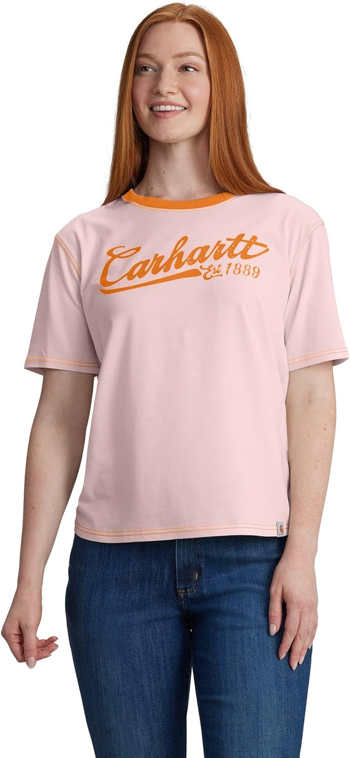 

Футболка Carhartt Women's 106835 Women's Tencel Fiber Series Loose Fit Short-, Soft Rose, Розовый, Футболка Carhartt Women's 106835 Women's Tencel Fiber Series Loose Fit Short-, Soft Rose