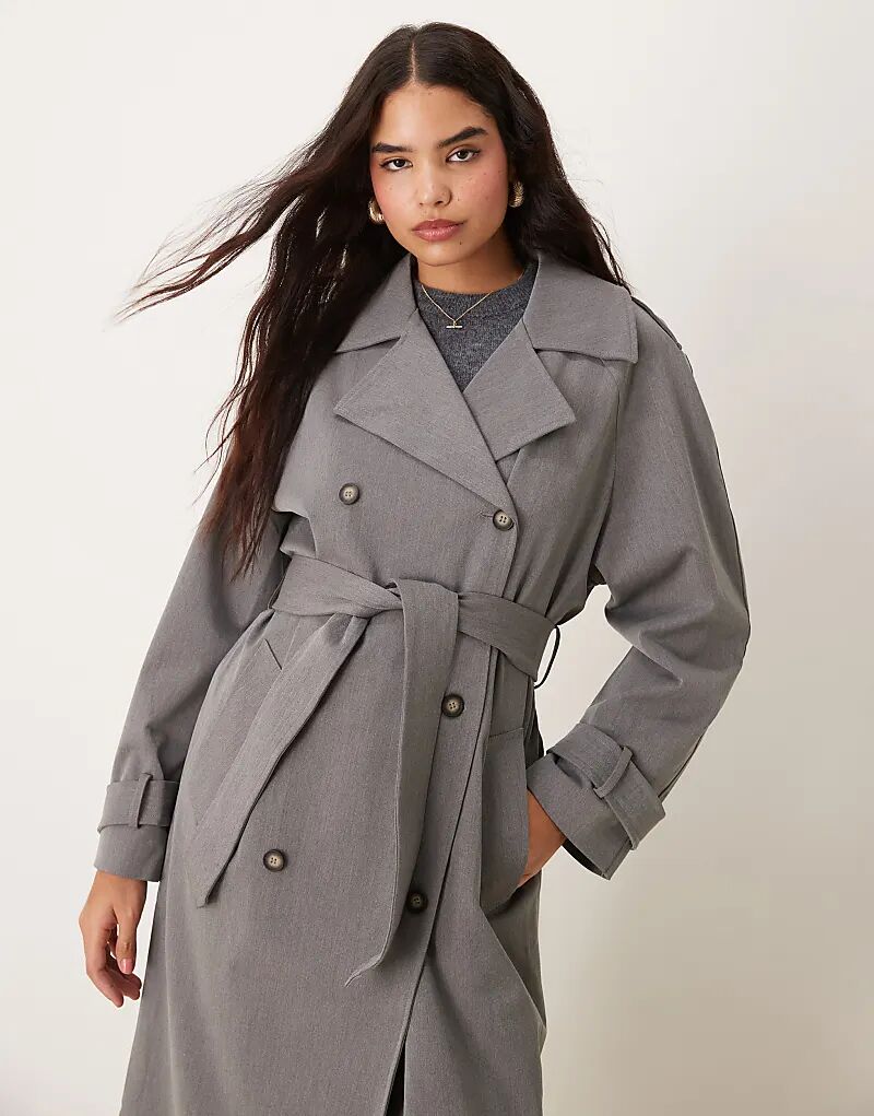 

Приталенный тренчкот угольно-серого цвета Miss Selfridge