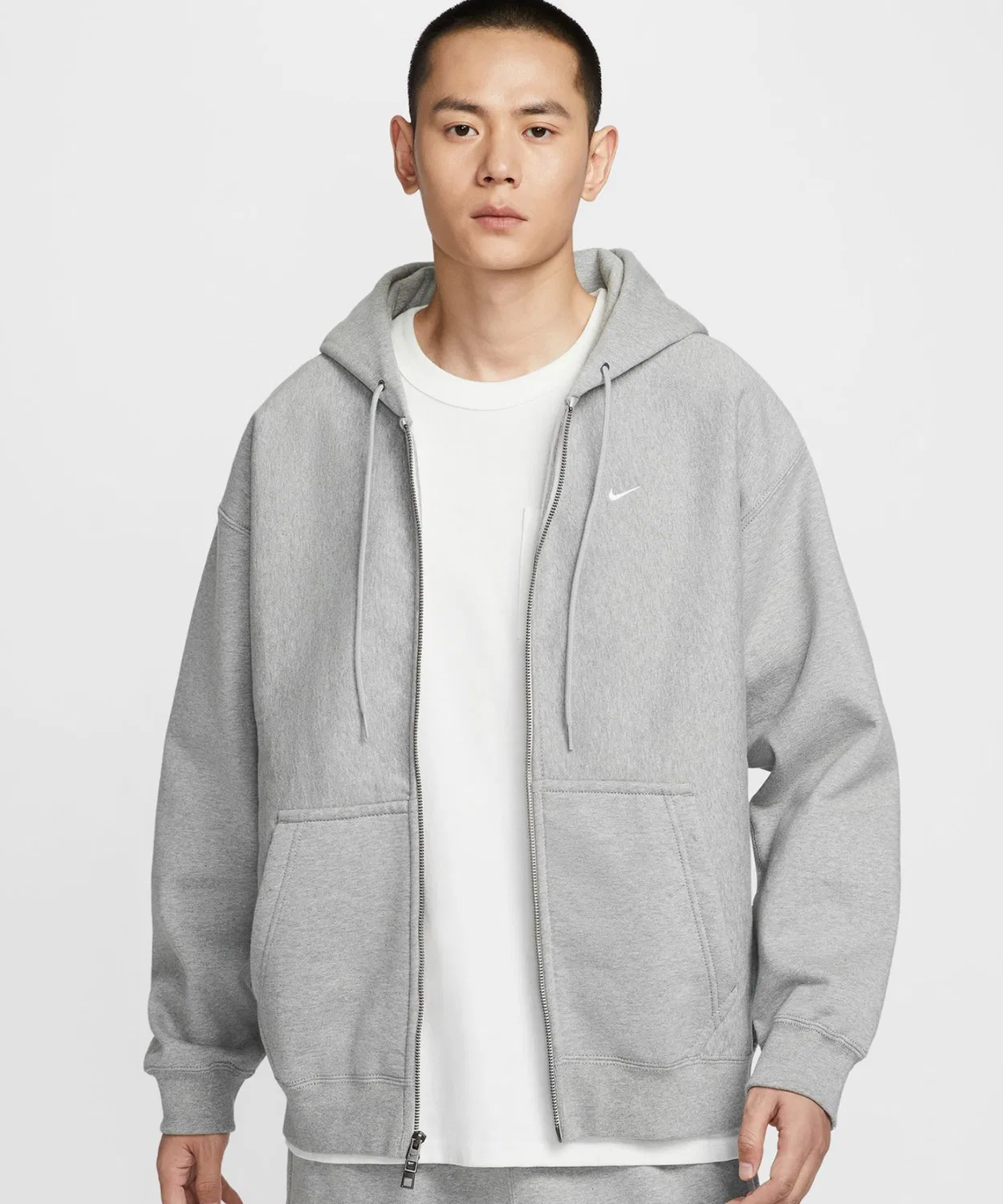 Худи Nike AS M NL Solo Swoosh BB FZ Hoodie серое