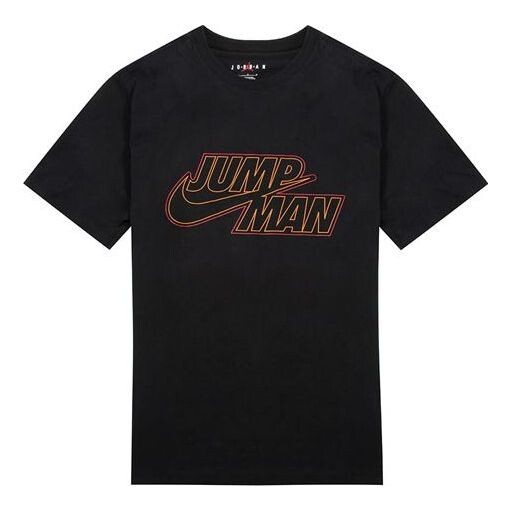 

Футболка Air Jordan Large Logo Alphabet Printing Sports Training Round Neck Short Sleeve Black, черный