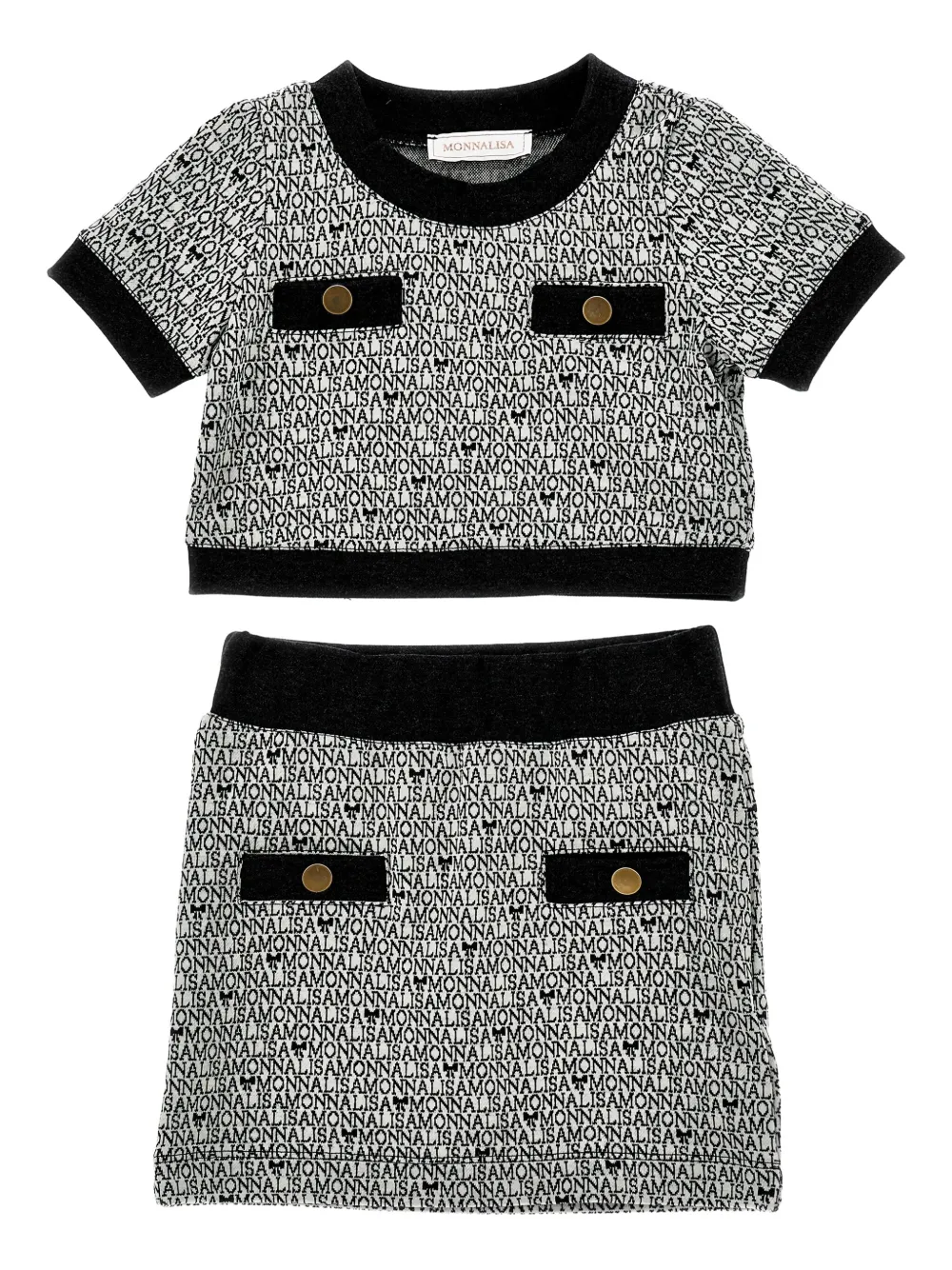 

Трикотажный комплект из джемпера и брюк Monnalisa, белый