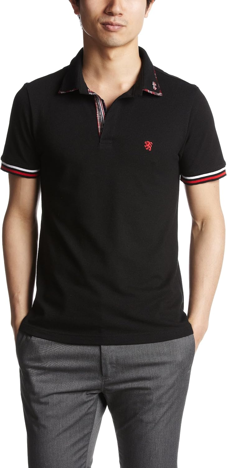 

Поло с двойным воротником в клетку Skipper Pincponc, черный