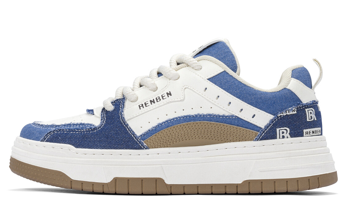 

Кроссовки RENBEN Skateboarding Shoes Men Low-top, бежевый/синий