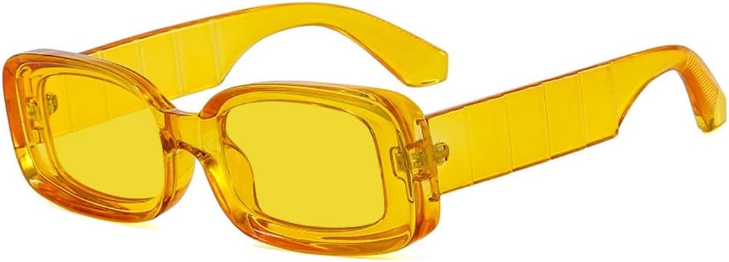 

Винтажные хип-хоп солнцезащитные очки маленького размера для женщин и мужчин, конфетных цветов, женские, для путешествий и вождения, очки с защитой от УФ-излучения UV400 VVTWSSW, Yellow Yellow