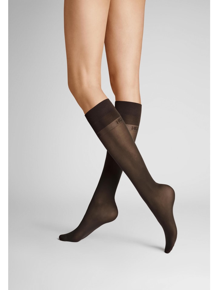 

Hudson Тонкие чулки до колена Micro 50 с не сдавливающим поясом, темно-коричневого цвета