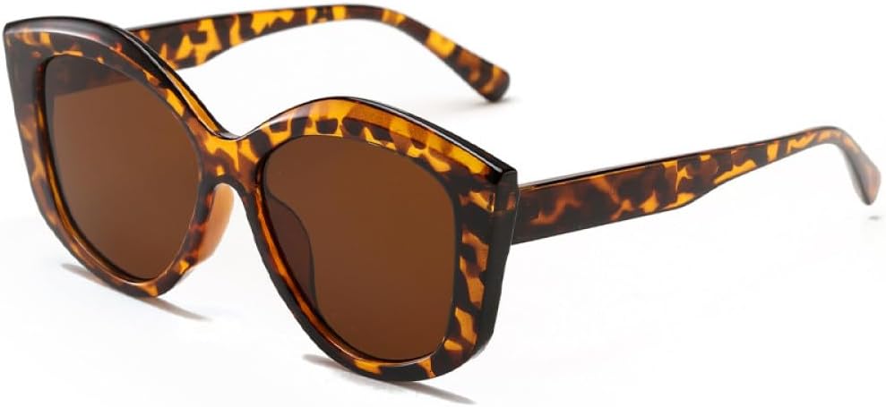 

Модные ретро-солнцезащитные очки в большой оправе «кошачий глаз» для женщин и мужчин, классические винтажные солнцезащитные очки с защитой от УФ-излучения UV400 для активного отдыха LXLHWN, Leopard Tea