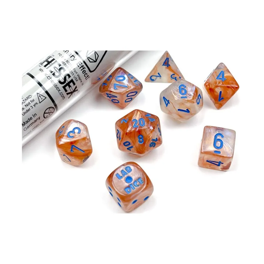 

Poly Set Borealis Розовое золото с синим (8), Dice - Lab - Poly Sets (Chessex)