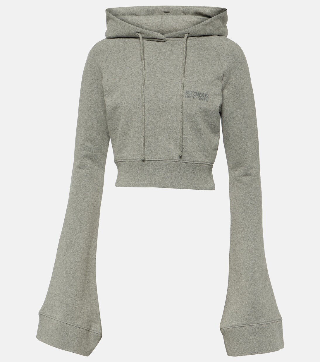 

Укороченное худи из хлопкового джерси Vetements, серый