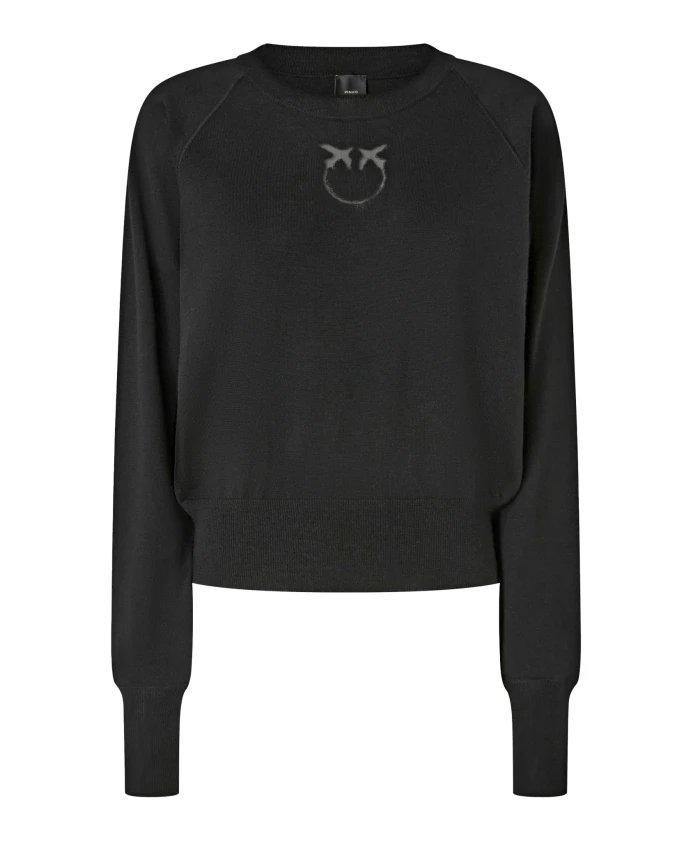 

Пуловер с длинными рукавами из мериносовой шерсти Pinko, черный