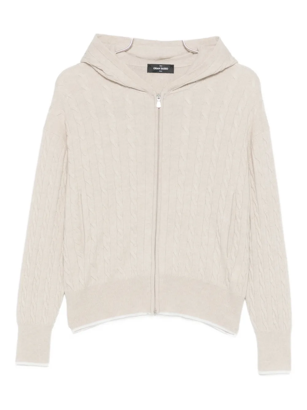 

Вязаное худи на молнии Gran Sasso, светло-бежевый