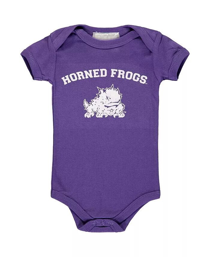 

Боди для мальчиков и девочек из фиолетового TCU Horned Frogs Arch & Logo Two Feet Ahead