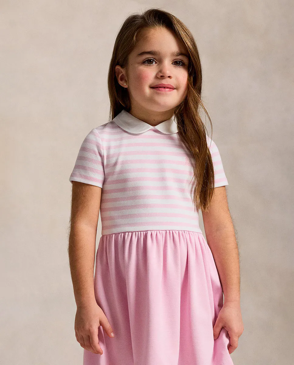 

Платье для девочки стрейч понте с воротником Polo Ralph Lauren, цвет Rosa