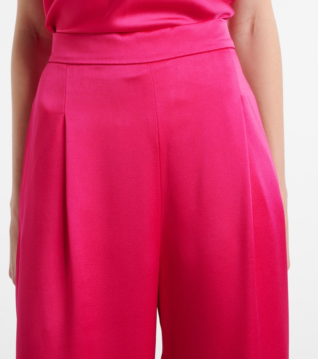 Широкие атласные брюки Ieti Max Mara, Fuxia — фото 4