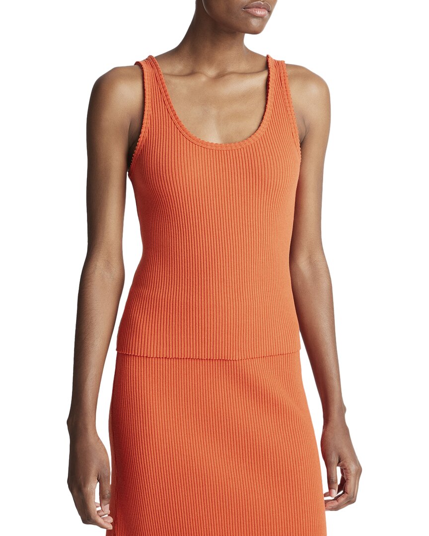 

Майка Vince Scoop Neck Rib, оранжевый