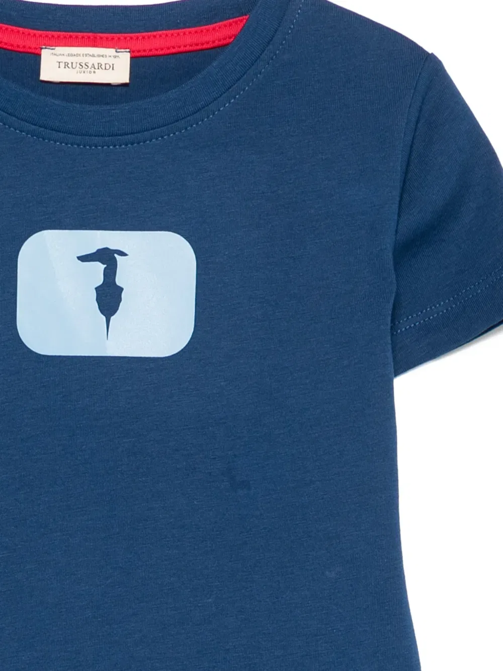 Футболка с логотипом и графическим рисунком Trussardi Junior, синий — фото 3