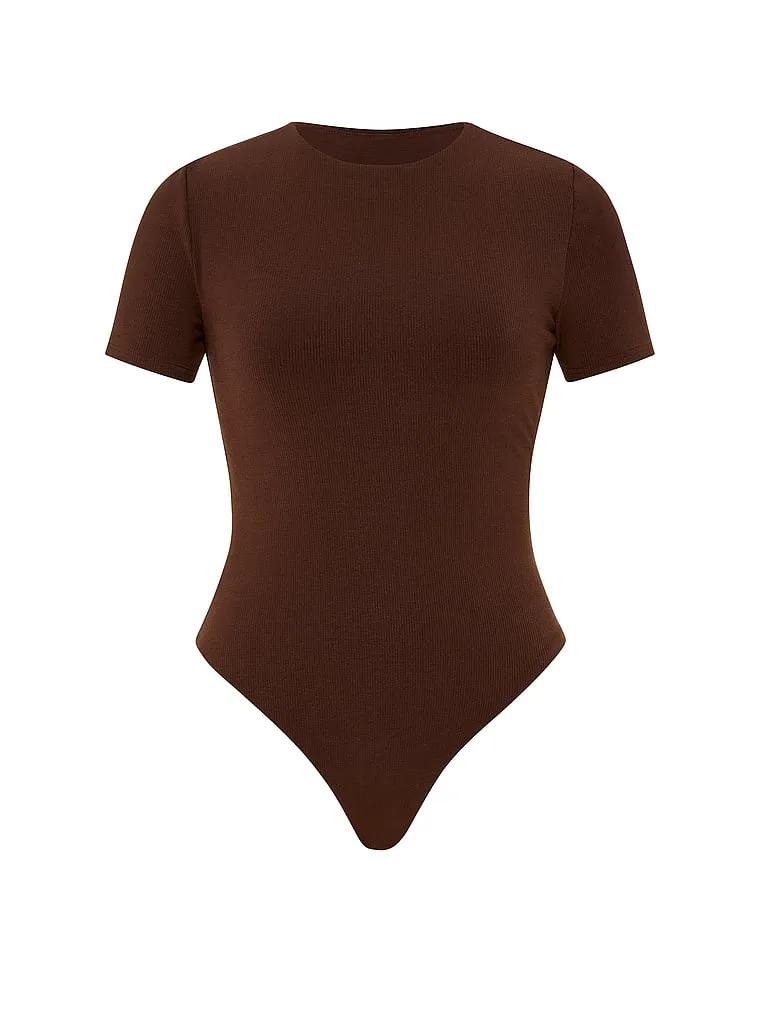 Корректирующее белье Victoria, разглаживающий боди в рубчик. Victoria'S Secret, Ganache — фото 3