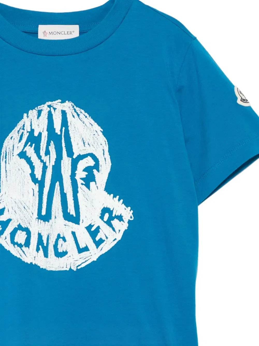 Футболка с принтом Moncler Enfant, синий — фото 3