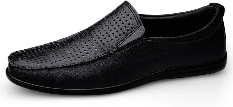 Лоферы мужские из искусственной кожи, дышащие, Black Hollow Out PUGHGAETZF — фото 2