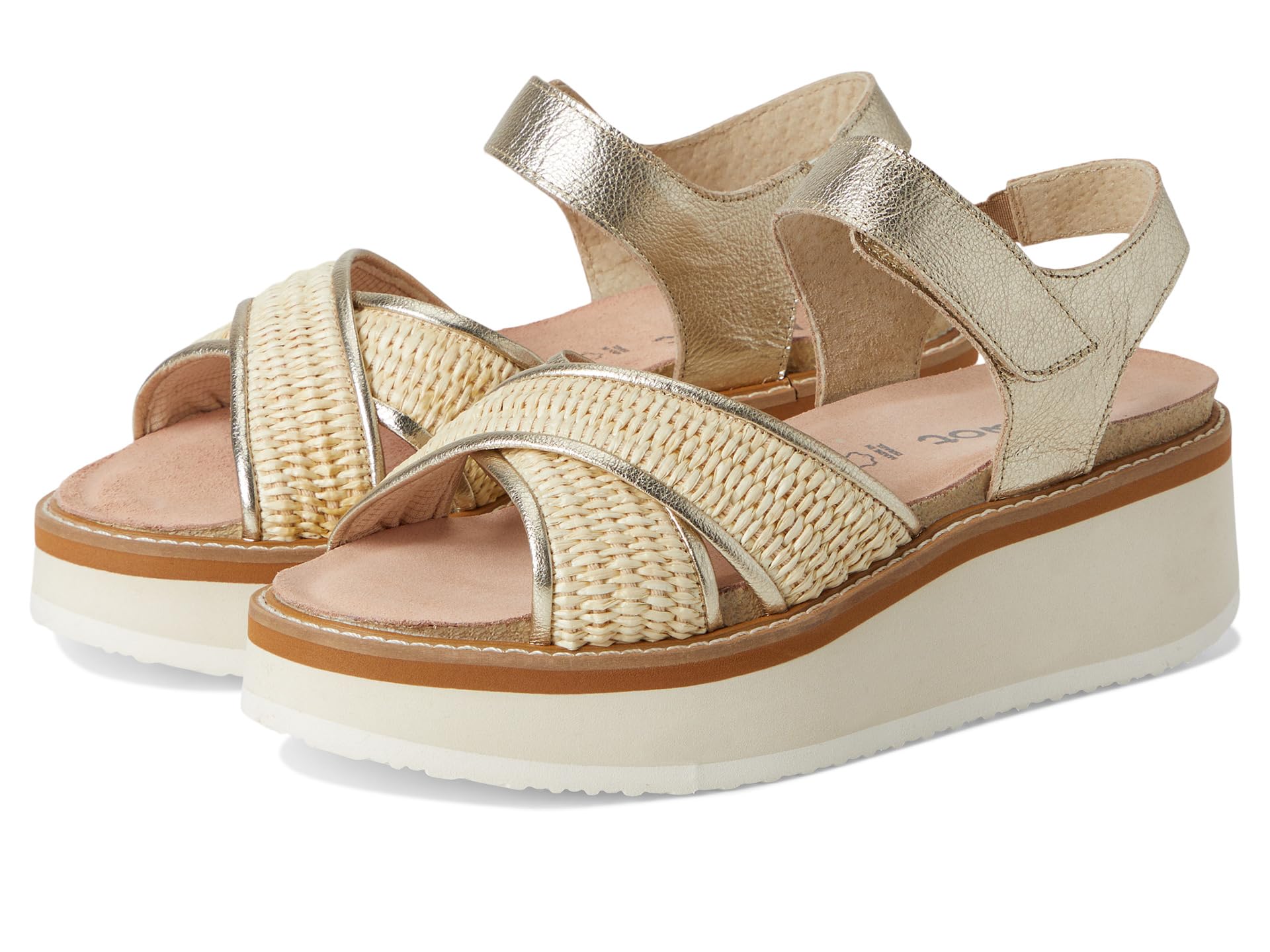 Сандалии Naot Pavlova, цвет Radiant Gold Leather/Blonde Raffia