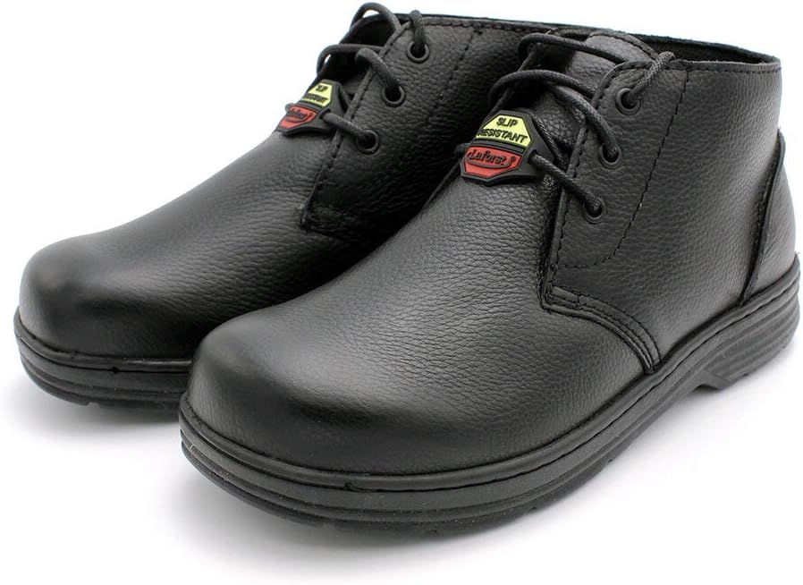 

Мужские черные кожаные ботинки Laforst для официанта с нескользящей подошвой и высоким голенищем