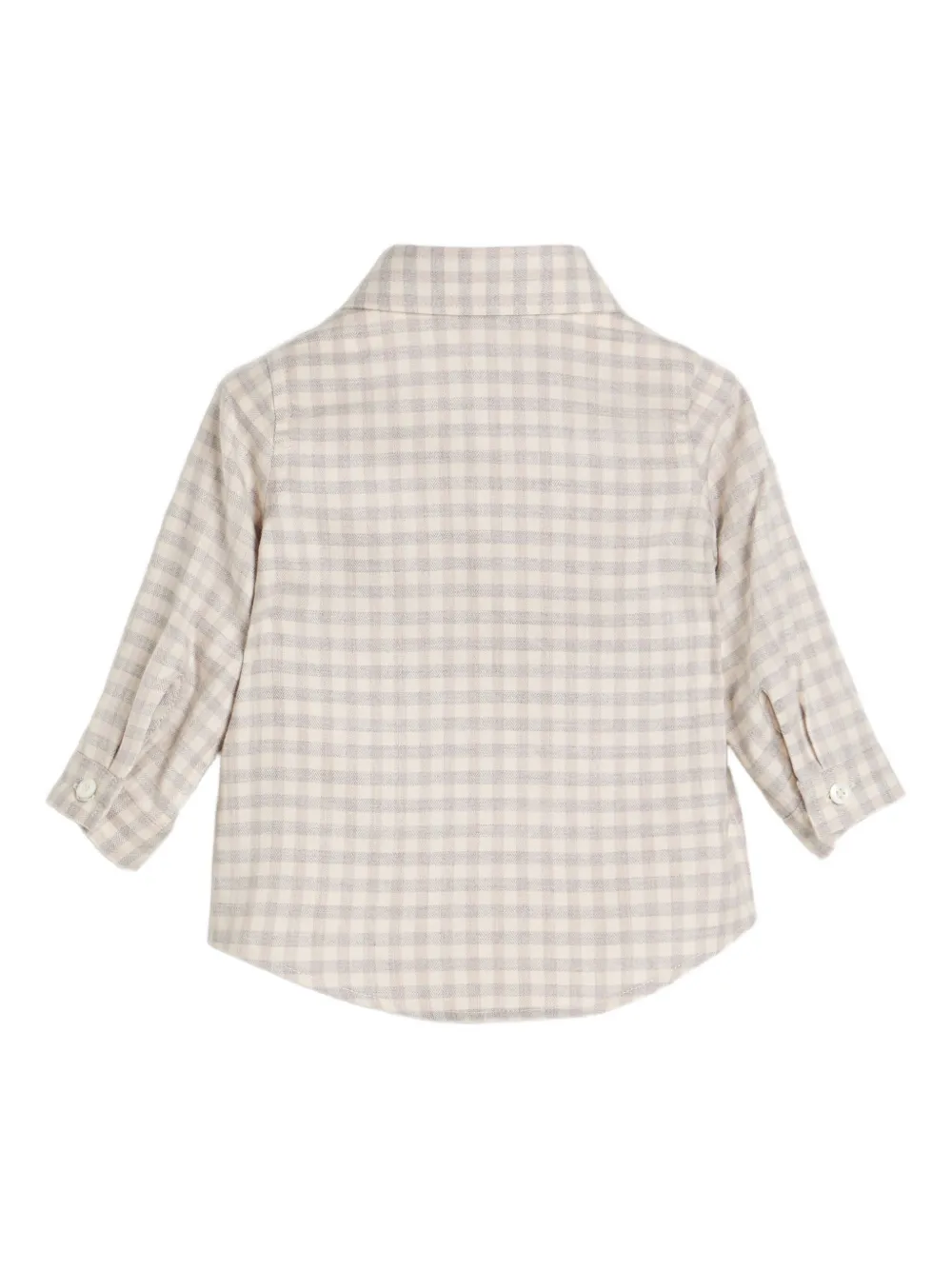 Рубашка Bernie Baby в клетку гингем Brunello Cucinelli Kids, нейтральный — фото 2